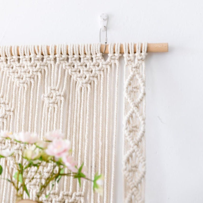 macrame wall hanging shelf 